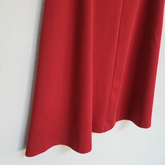 Vintage Skirt Womens L XL 14 16 Dark Red A Line Midi Elastic Waist  Retro Fall - Picture 8 of 10